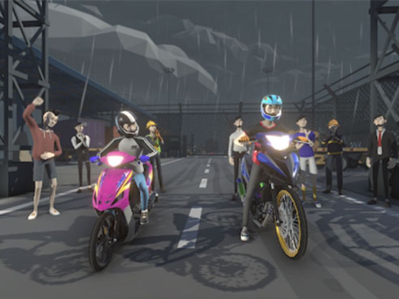 Đua mô tô trên bối cảnh đậm chất Á Châu trong Asian Drag Champion Mod APK