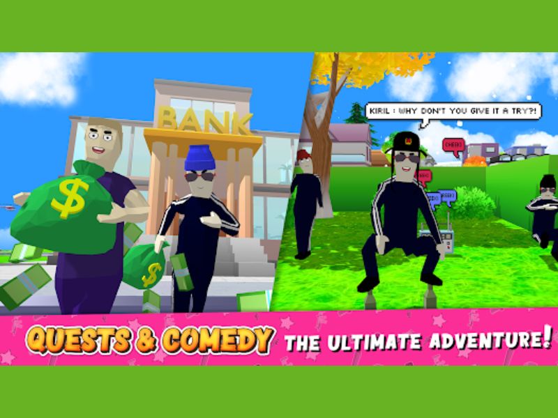 Trải nghiệm sandbox tự do trong Dude Theft Wars Theartpics Mod APK